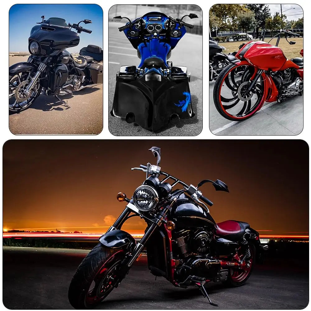 Voodoo Cycle House Custom Black Mirrors For Harley Dyna Bobber Chopper Sportster Old School Touring