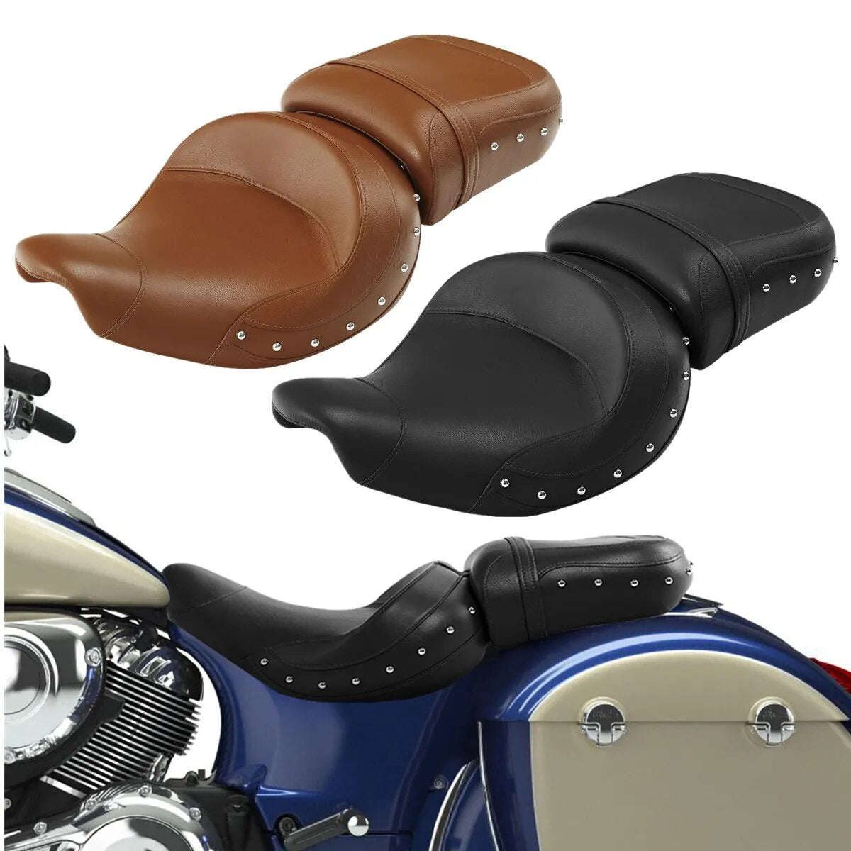 Voodoo Cycle House Custom Seat For Indian 2014-2022 Roadmaster Chieftain Dark Horse Springfield Chief Vintage Classic Limited Driver Passenger