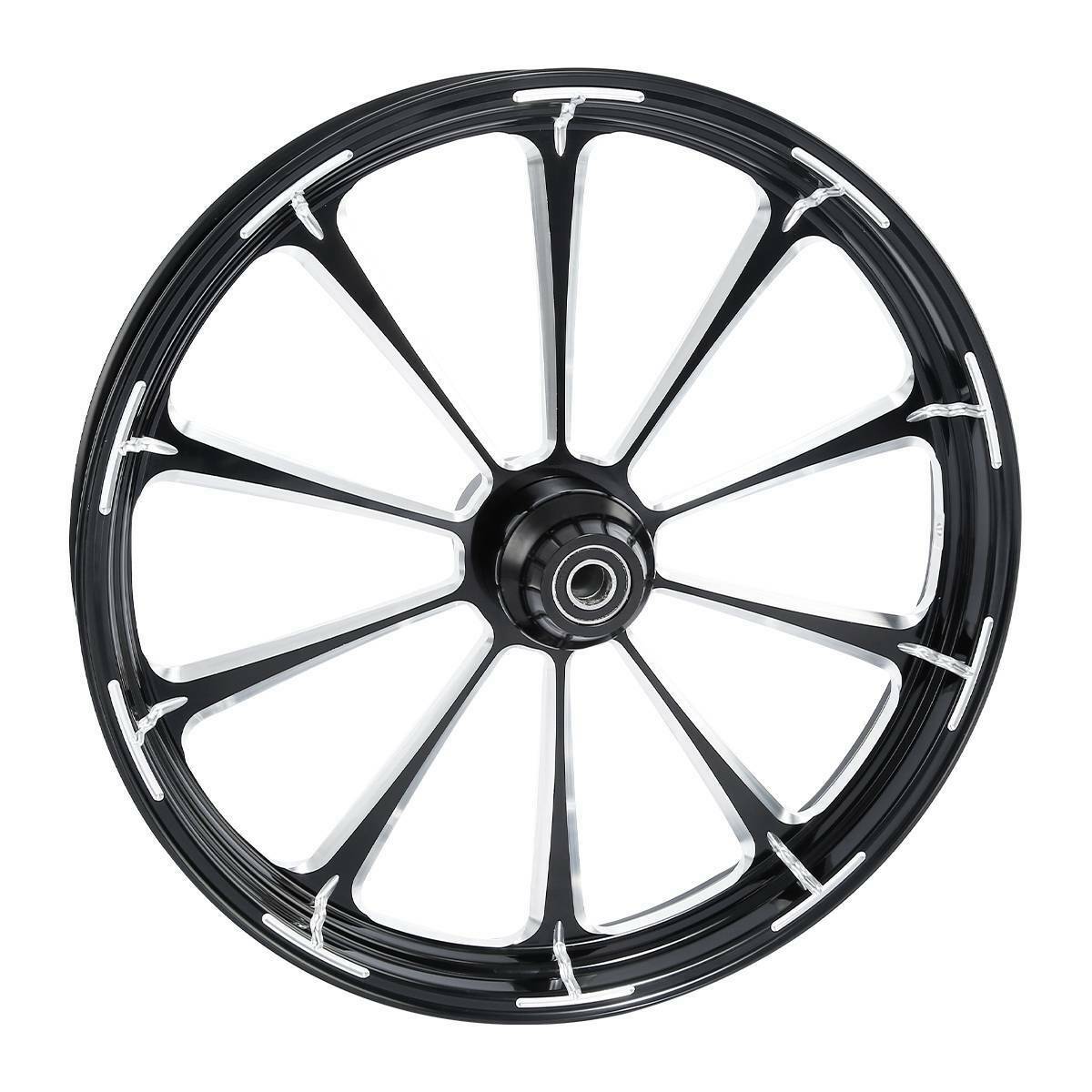 Voodoo Cycle House Custom Front Wheel & Hub Assembly Single Disc For Harley-Davidson & Custom Applications Touring Street Glide Road King 2008-UP 18 21 23 26 30 inch