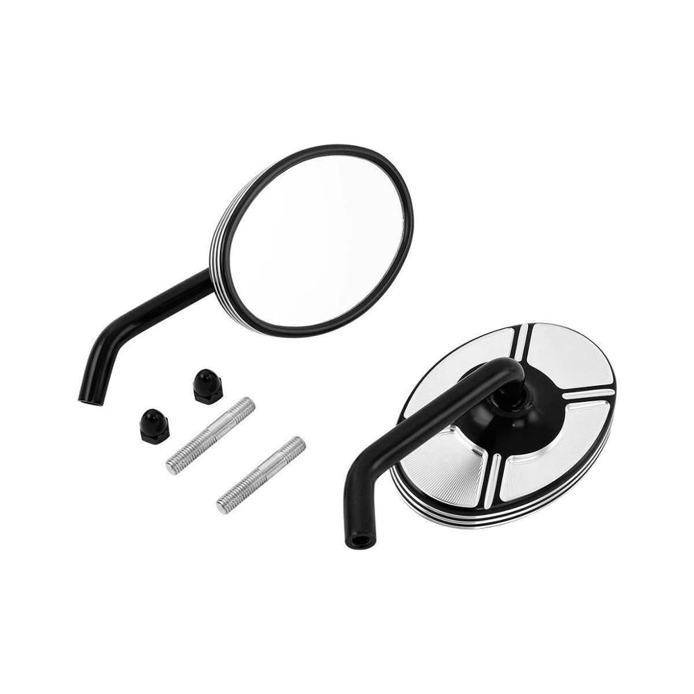 Voodoo Cycle House Custom CNC Mirrors For Harley-Davidson & Custom Applications Touring Road King Street Electra Glide Sportster XL 883 1200 Dyna Softail Chopper Universal