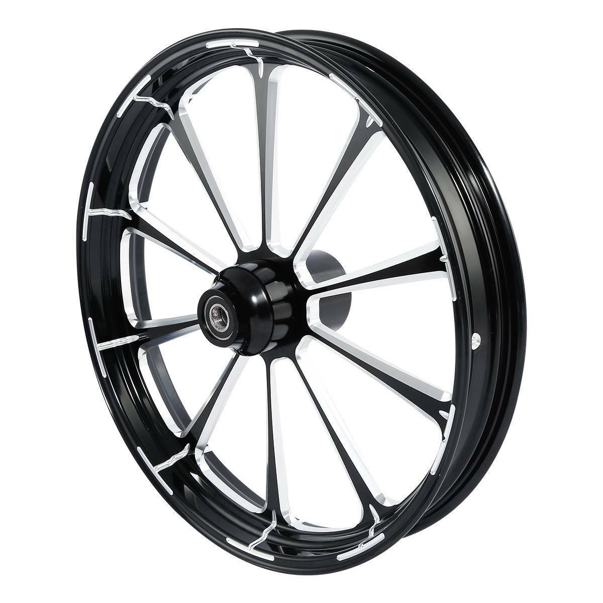 Voodoo Cycle House Custom Front Wheel & Hub Assembly Single Disc For Harley-Davidson & Custom Applications Touring Street Glide Road King 2008-UP 18 21 23 26 30 inch