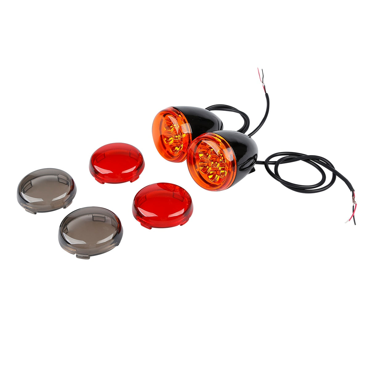 Voodoo Cycle House Turn Signal Lights For Harley-Davidson & Custom Applications XLH883 Hugger Dyna Fat Bob FXDF Dyna Wide Super Glide FXDWG