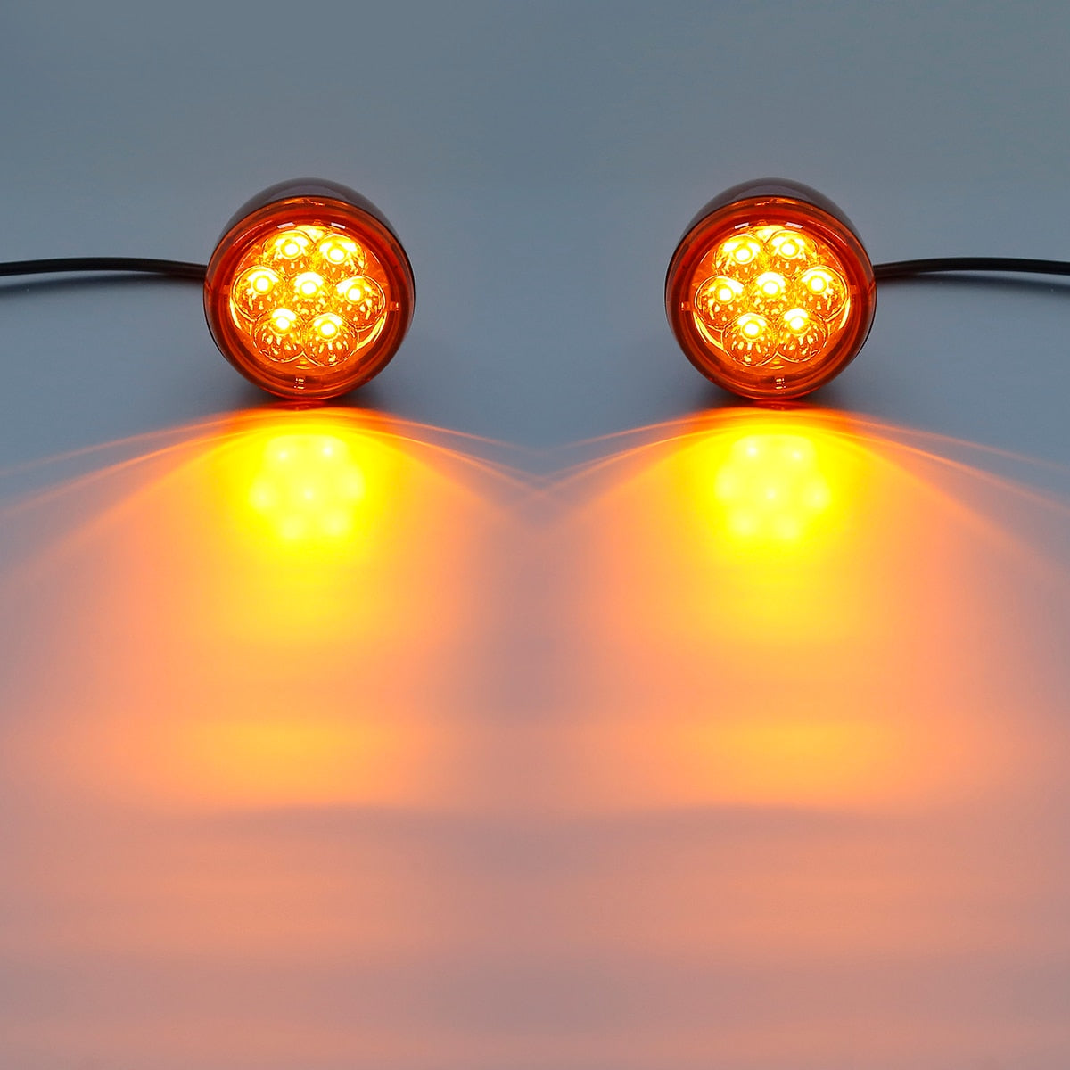 Voodoo Cycle House Turn Signal Lights For Harley-Davidson & Custom Applications XLH883 Hugger Dyna Fat Bob FXDF Dyna Wide Super Glide FXDWG