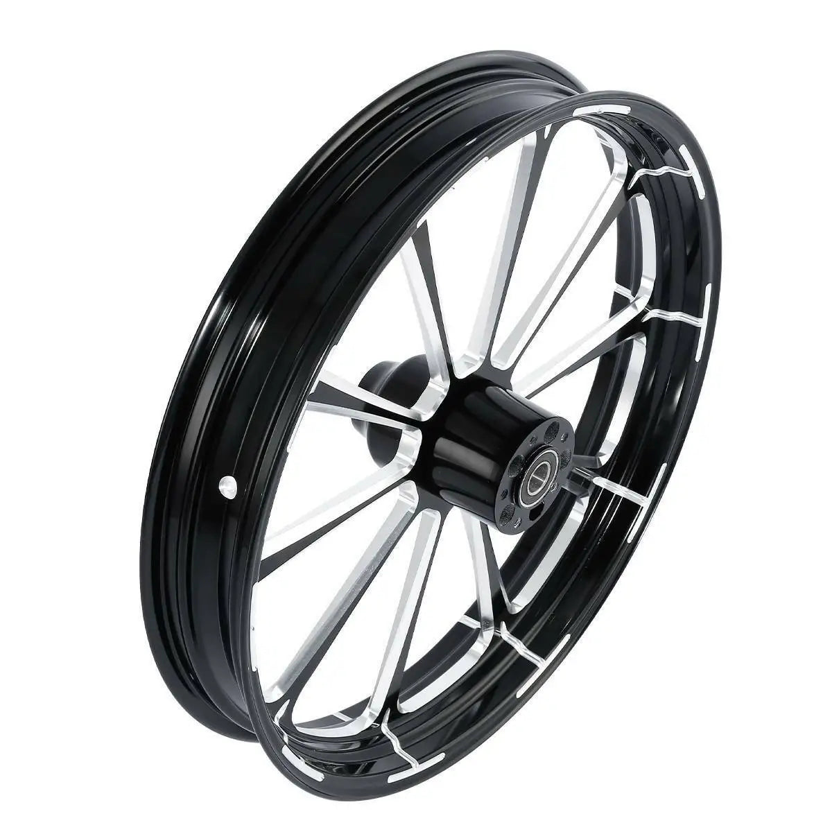 Voodoo Cycle House Custom Front Wheel & Hub Assembly Single Disc For Harley-Davidson & Custom Applications Touring Street Glide Road King 2008-UP 18 21 23 26 30 inch