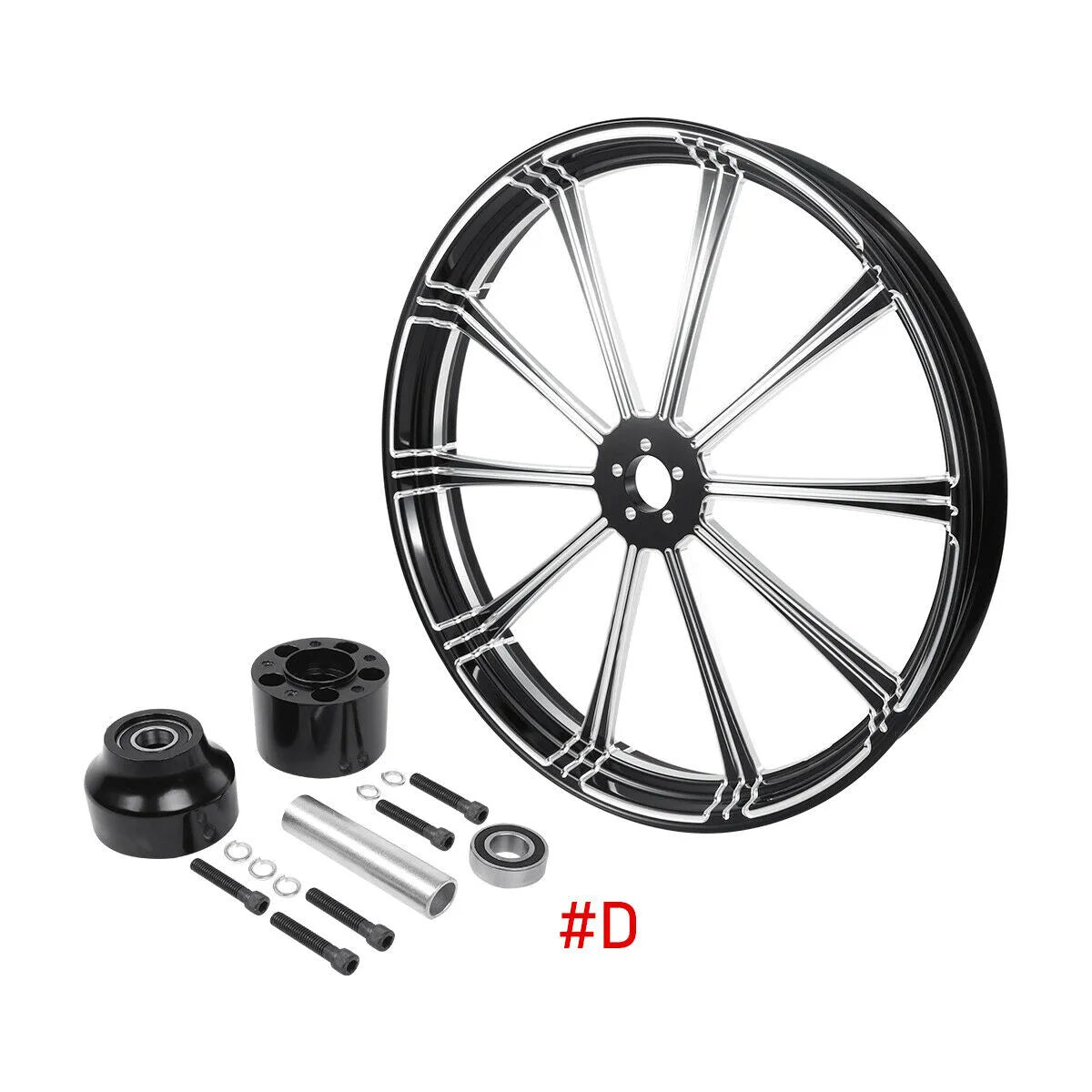 Voodoo Cycle House Custom 26"x3.5" Front Wheel & Hub Assembly For Harley-Davidson & Custom Applications Touring Road King Street Glide 2008-UP