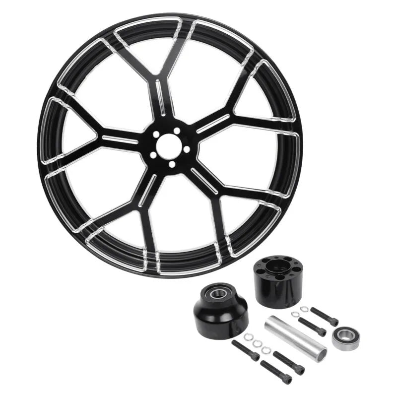 Voodoo Cycle House Custom 26"x3.5" Front Wheel & Hub Assembly For Harley-Davidson & Custom Applications Touring Road King Street Glide 2008-UP