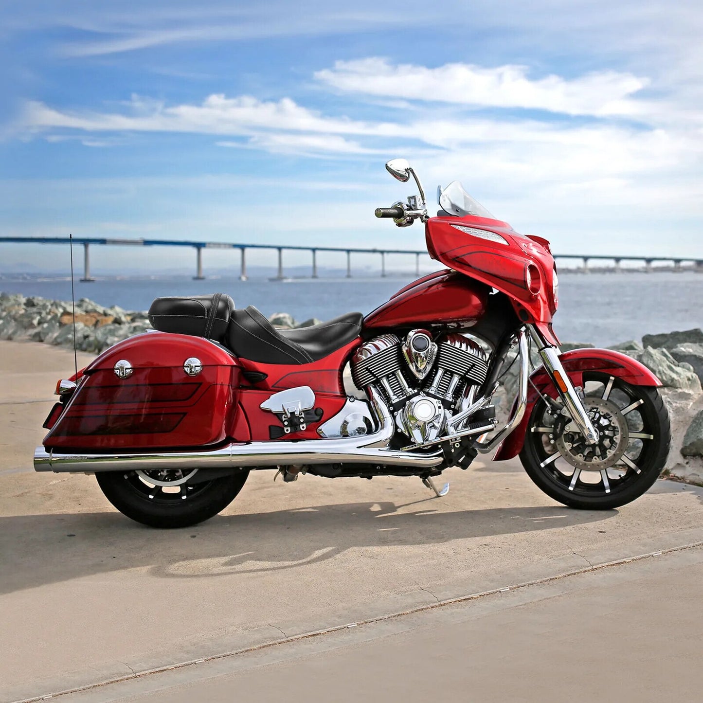 Voodoo Cycle House Custom Seat For Indian 2014-2022 Roadmaster Chieftain Dark Horse Springfield Chief Vintage Classic Limited Driver Passenger