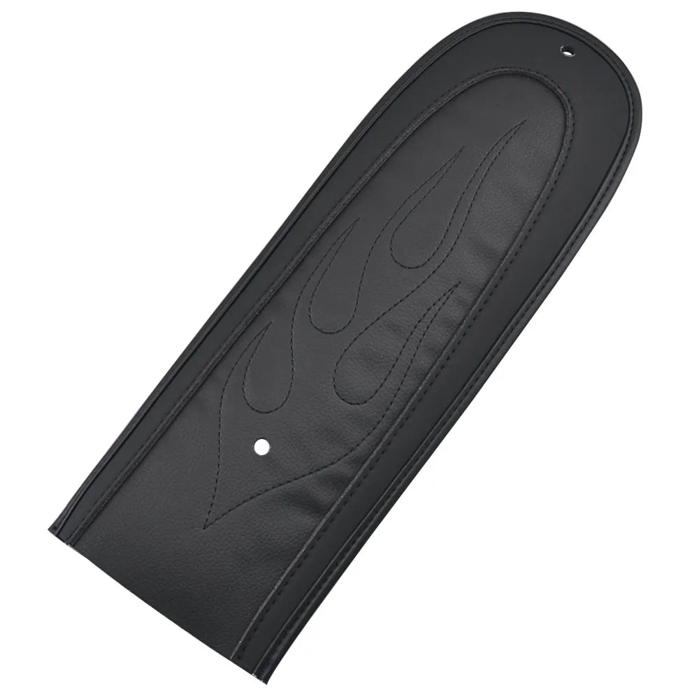Voodoo Cycle House Black Rear Fender Bib Cover Pad Flame Stitch Leather For Harley Dyna Wide Glide Fat Bob Low Rider 2006-2017