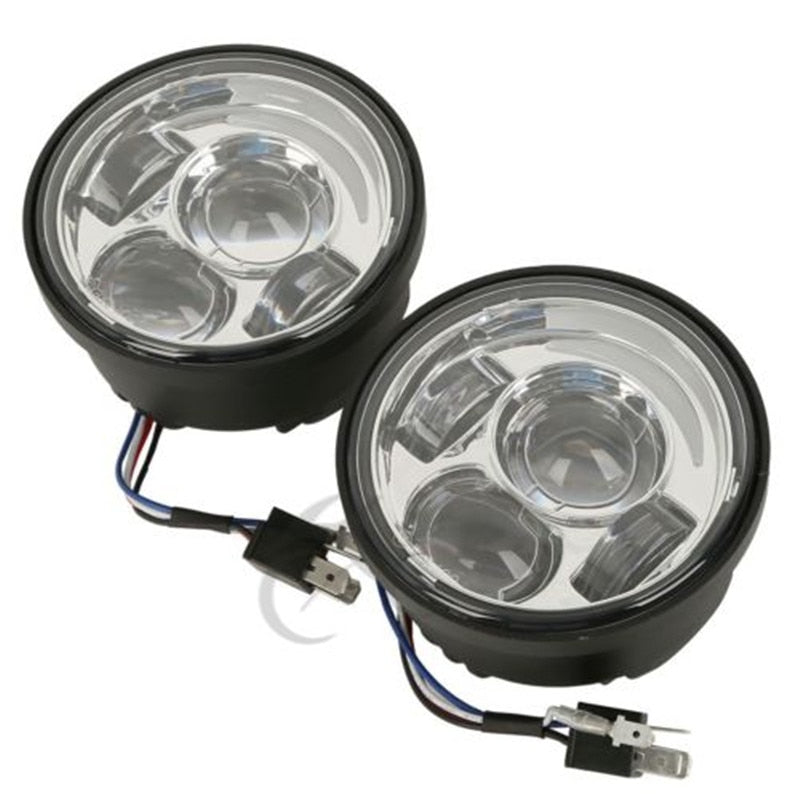 Voodoo Cycle House Custom 4.65" LED Headlights/Fog Lights For Harley-Davidson Fat Bob FXDF 2008-2016