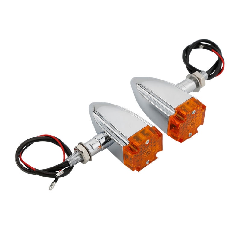 Voodoo Cycle House Amber Iron Cross LED Bullet Turn Signals For Harley-Davidson & Custom Applications