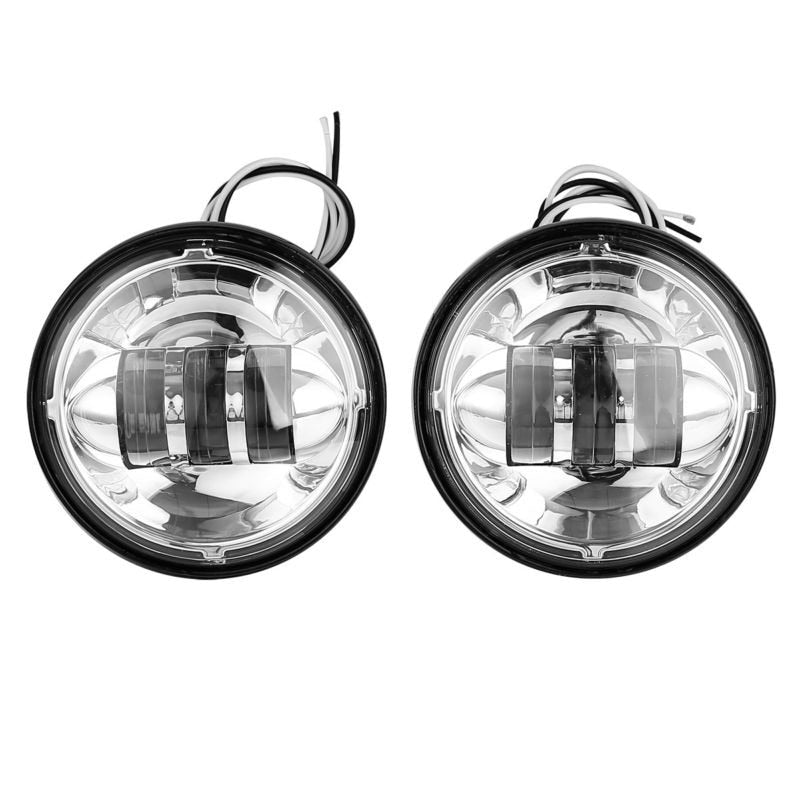 Voodoo Cycle House 2x 4.5 Inch LED Front Fog Lights For Harley-Davidson & Custom Applications