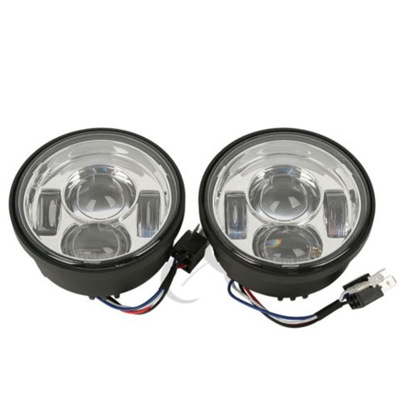 Voodoo Cycle House Custom 4.65" LED Headlights/Fog Lights For Harley-Davidson Fat Bob FXDF 2008-2016