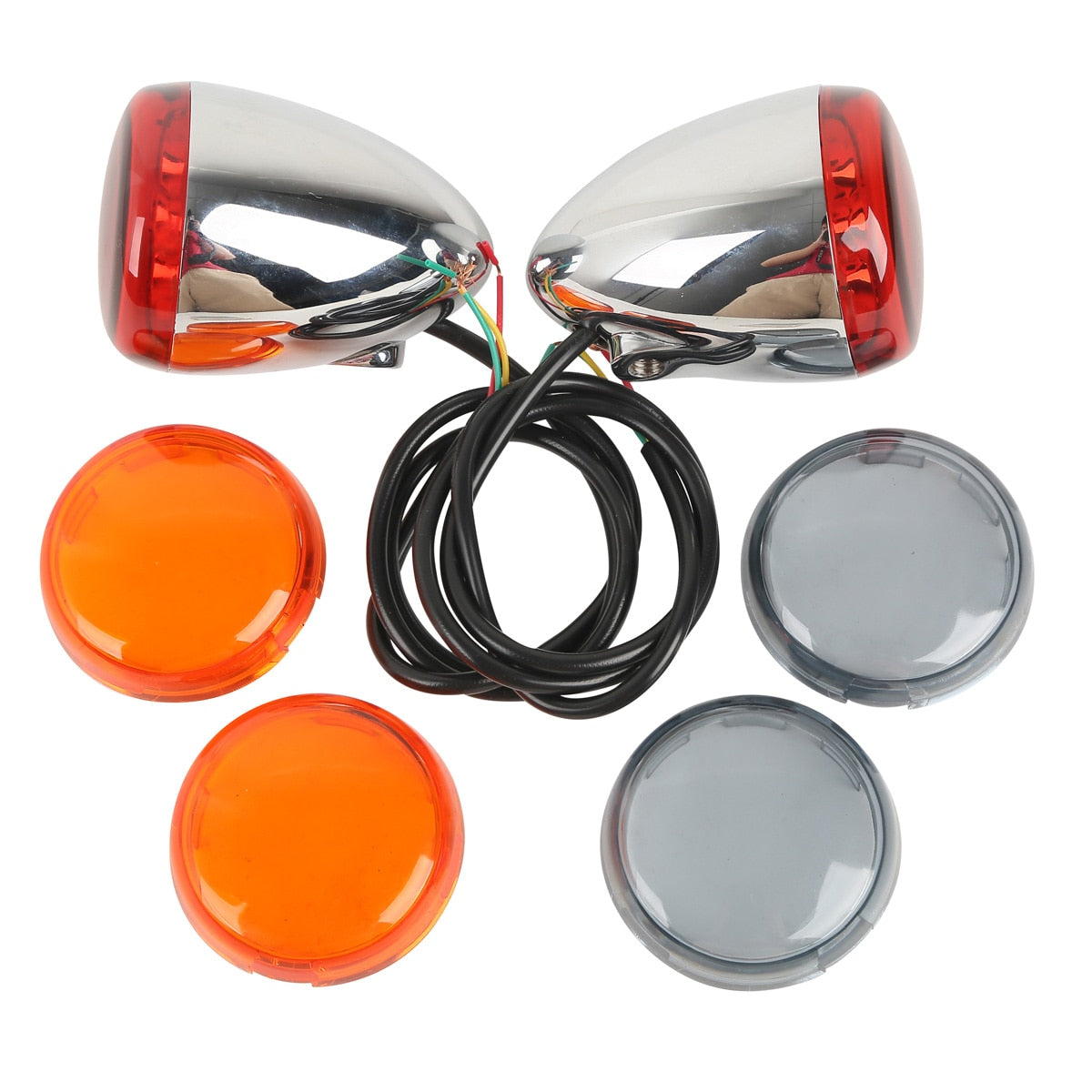 Voodoo Cycle House Turn Signal Lights For Harley-Davidson & Custom Applications XLH883 Hugger Dyna Fat Bob FXDF Dyna Wide Super Glide FXDWG