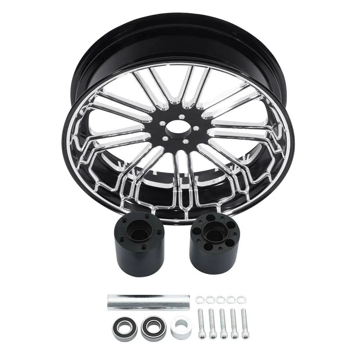 Voodoo Cycle House Custom 18" x 5.5" Rear Wheel with Hub Assembly For Harley-Davidson & Custom Applications Touring Models Non ABS 2009-2020 FLTR/FLHT/FLHR/FLHX