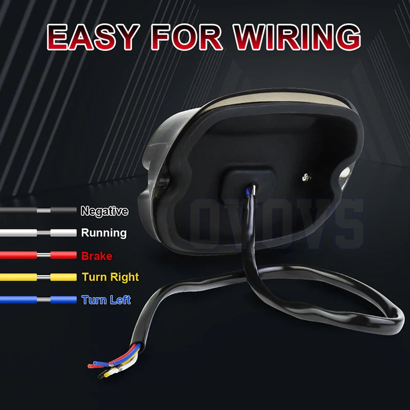 Voodoo Cycle House Custom Smoke Lens LED Tail Light with License Plate Light for Harley Davidson Sportster 883 1200 Dyna