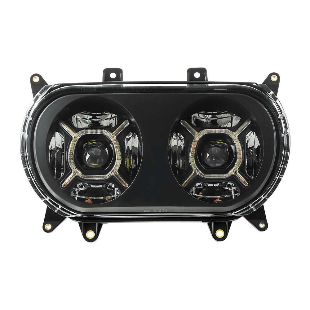 Voodoo Cycle House Dual LED Headlight For Harley-Davidson Road Glide FLTRX 2015-2023 Black/Chrome