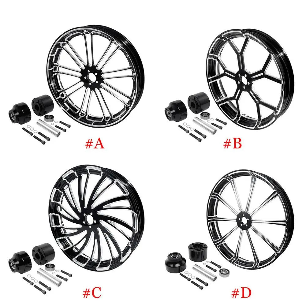 Voodoo Cycle House Custom 26"x3.5" Front Wheel & Hub Assembly For Harley-Davidson & Custom Applications Touring Road King Street Glide 2008-UP