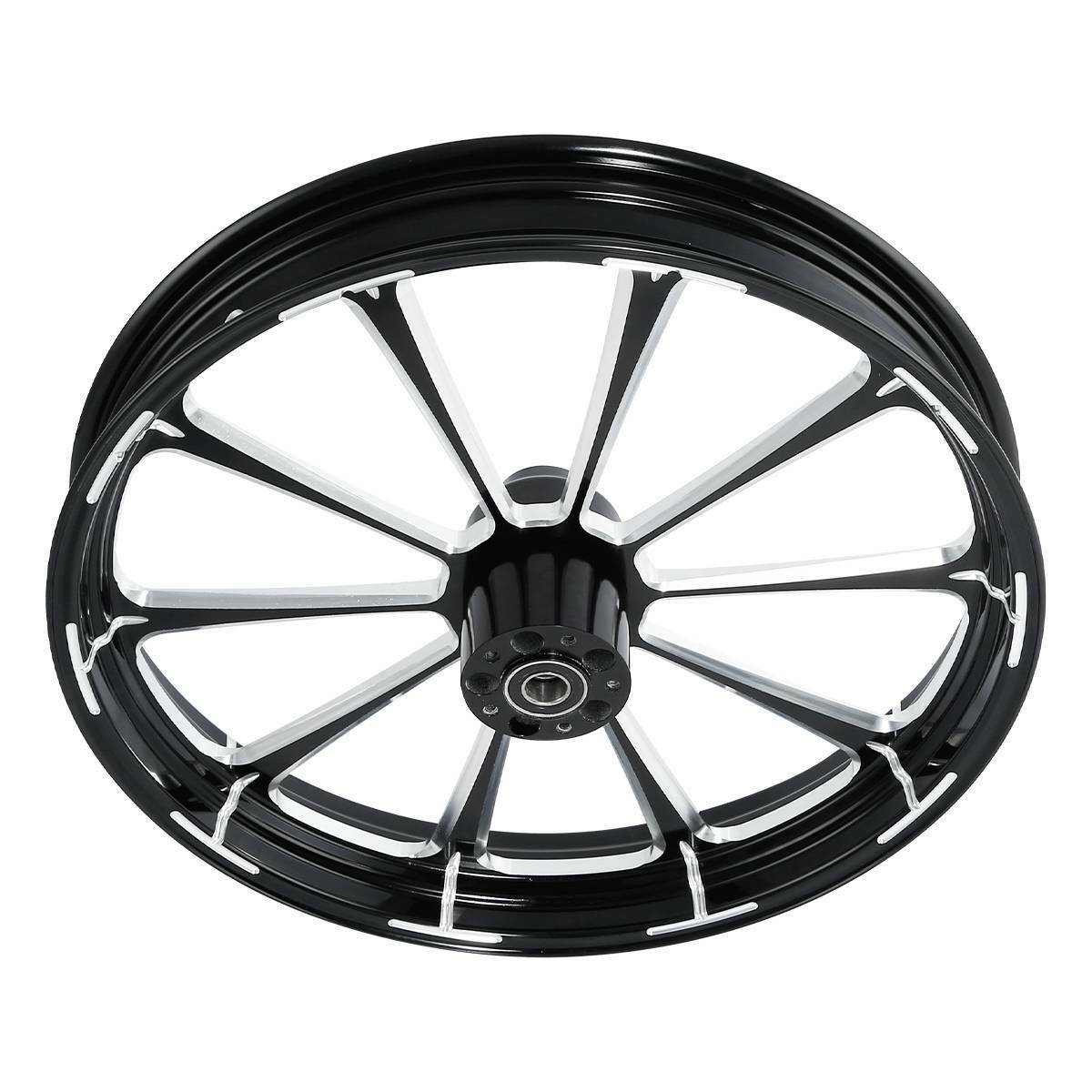 Voodoo Cycle House Custom Front Wheel & Hub Assembly Single Disc For Harley-Davidson & Custom Applications Touring Street Glide Road King 2008-UP 18 21 23 26 30 inch