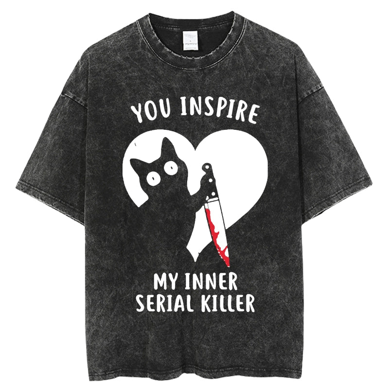 VOODOO MACHINE CO. American Retro Washed Distressed Short Sleeve T-Shirt
