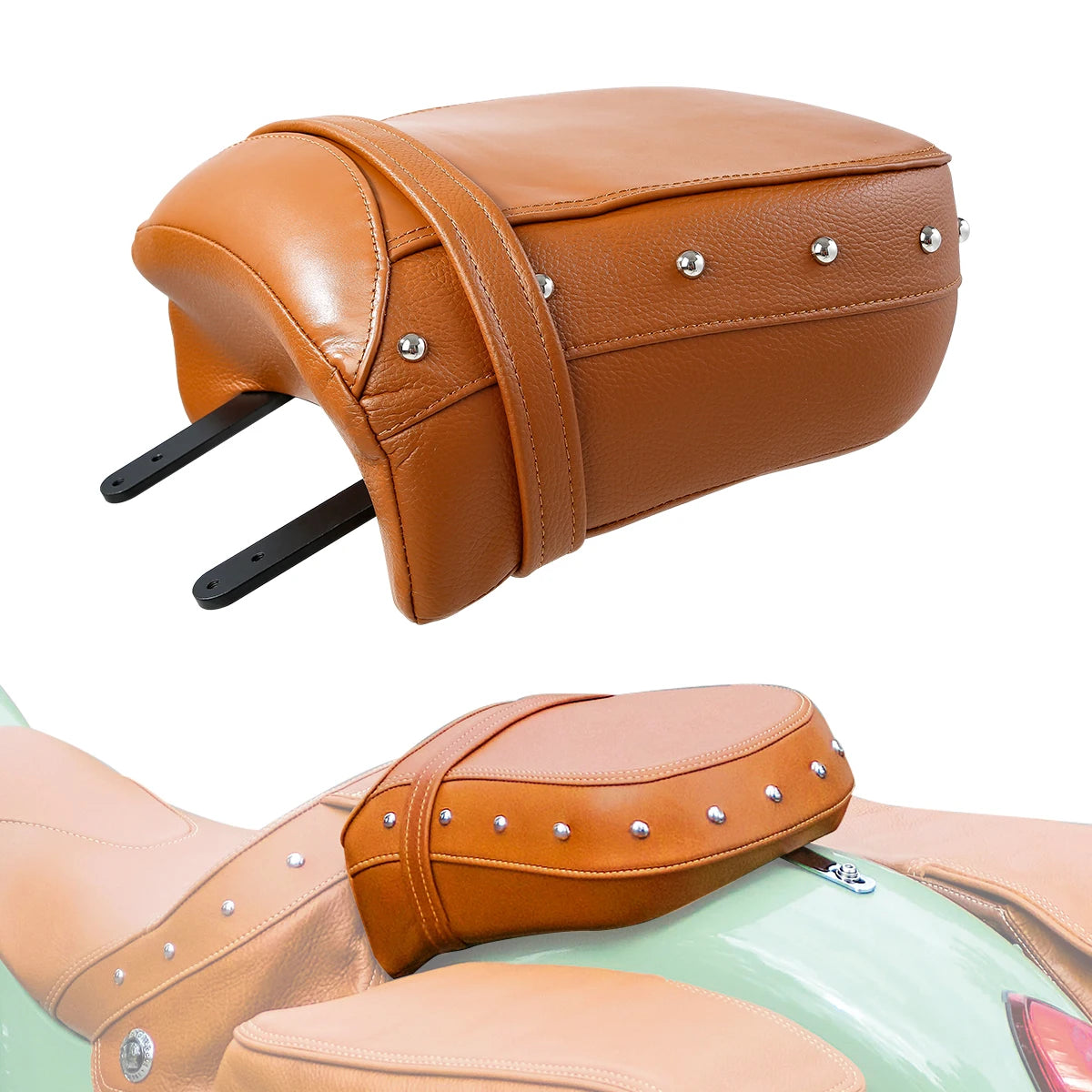VOODOO CYCLE HOUSE Leather Rear Seat & Passener Footpegs For Indian Chief Vintage Classic 2014-2020 Dark Horse 2016-2020 Passenger