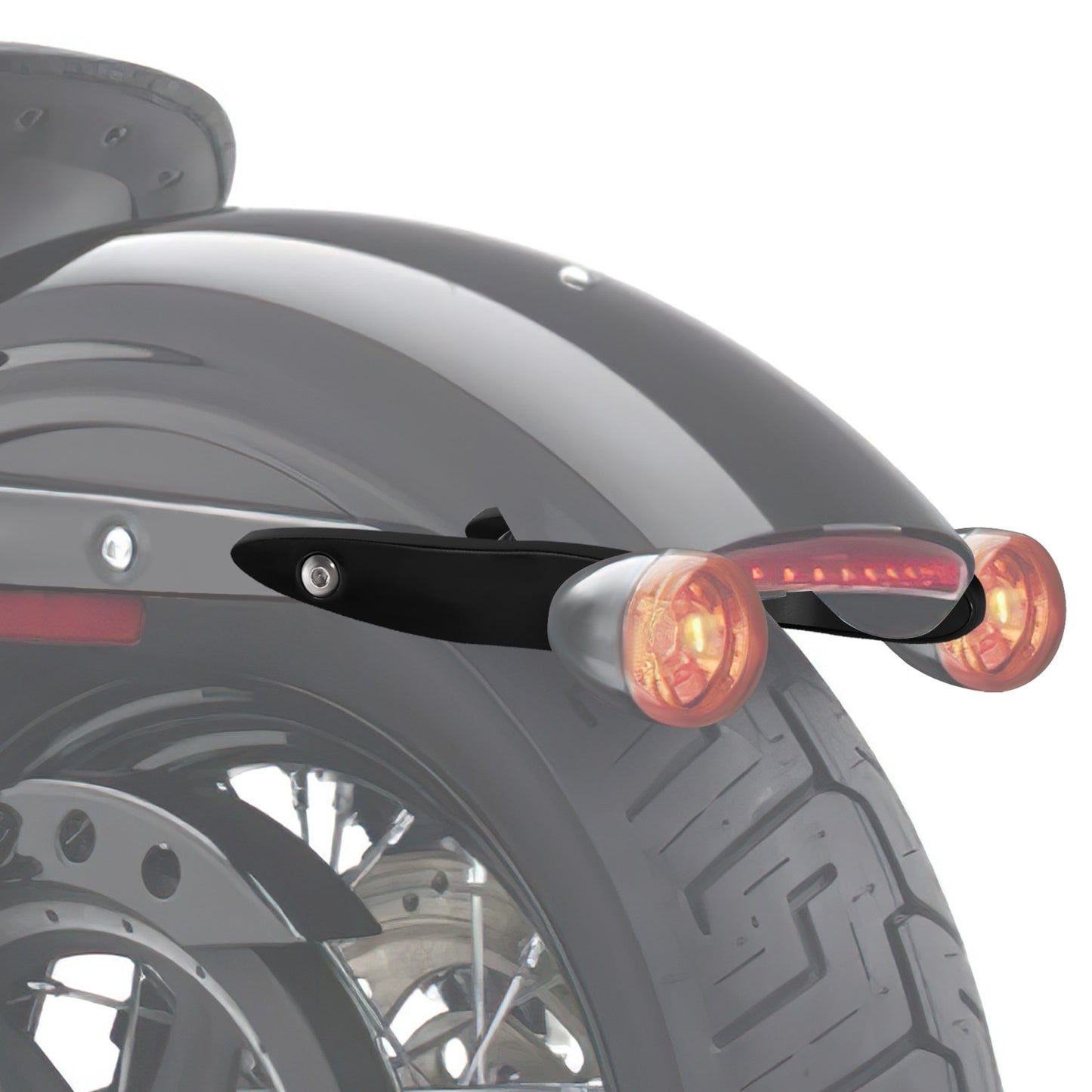 Voodoo Cycle House Custom Rear Turn Signal Mount Relocation Kit For Harley Softail Slim Fat Street Bob Breakout Low Rider FLSL FLFB 2000-2021