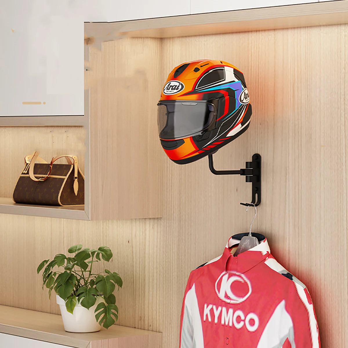 Voodoo Cycle House Motorcycle Wall Mounted Helmet Rack