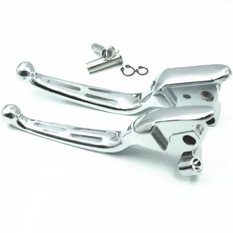 Voodoo Cycle House Custom Chrome/Black Slotted Clutch/Brake Levers For Harley Street  Road Glide FLHX FLTR Touring Trike models