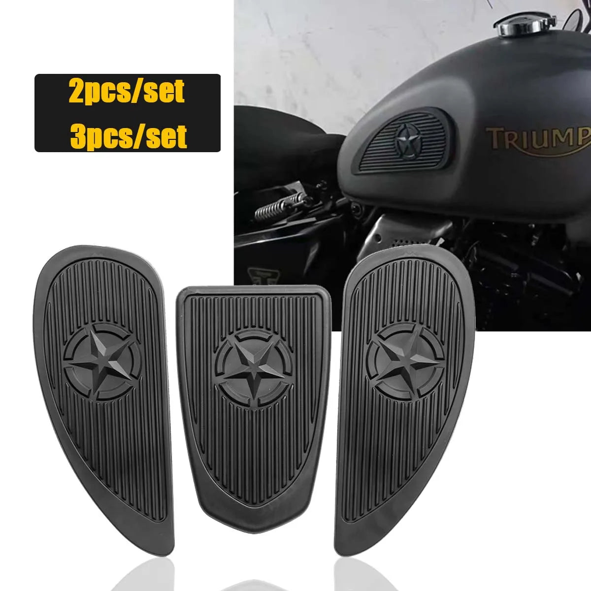 VOODOO CYCLE HOUSE Universal Black Gas Fuel Tank Covers