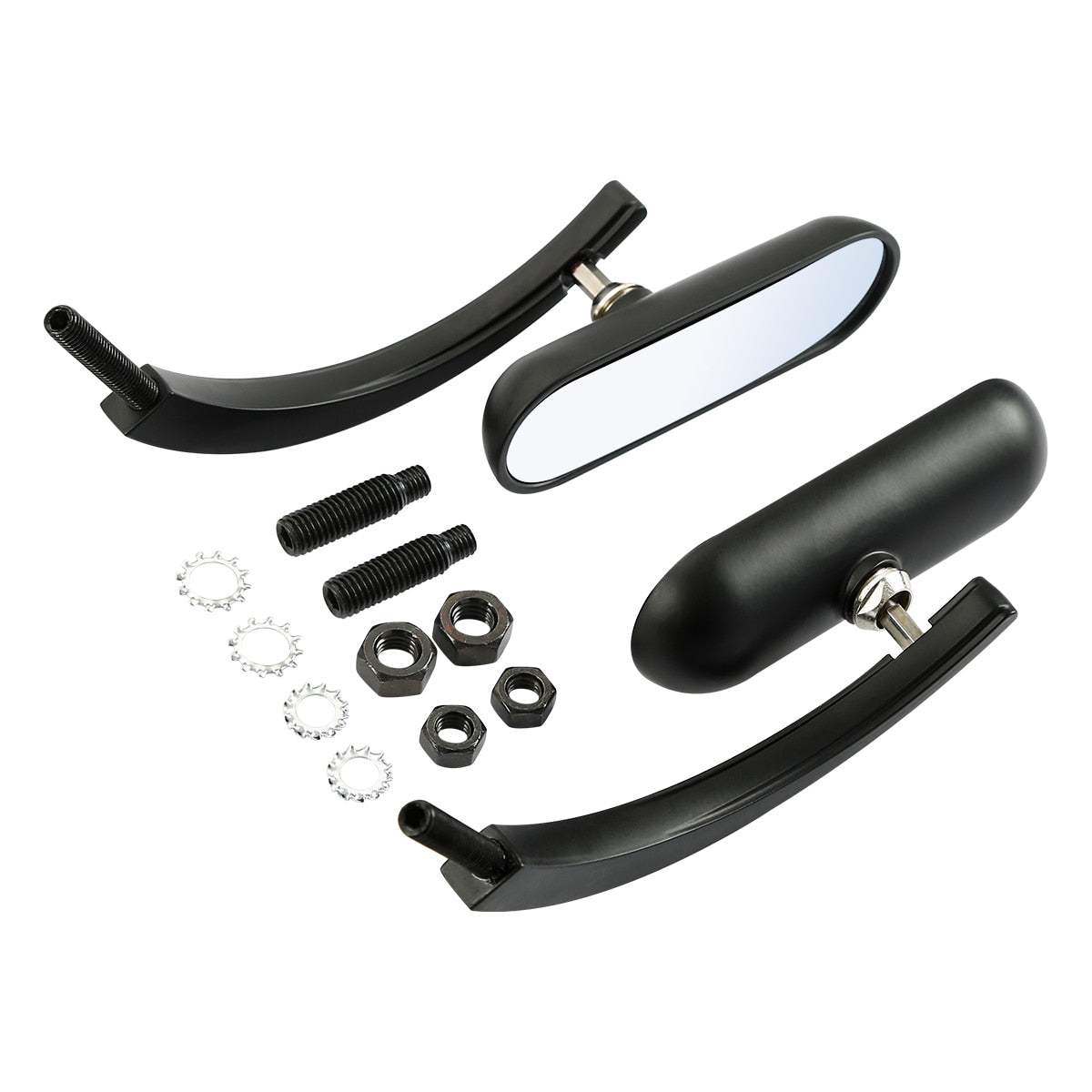 Voodoo Cycle House Custom Mini Oval Mirrors For Harley-Davidson & Custom Applications Heritage Softail Sportster Dyna Road King