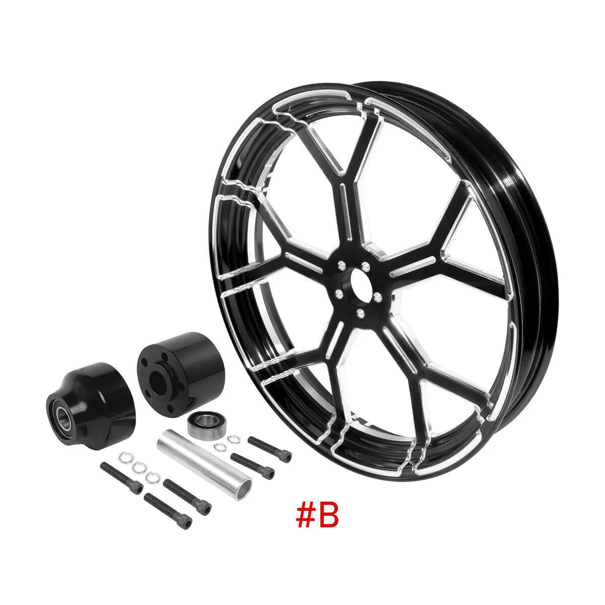 Voodoo Cycle House Custom 26"x3.5" Front Wheel & Hub Assembly For Harley-Davidson & Custom Applications Touring Road King Street Glide 2008-UP