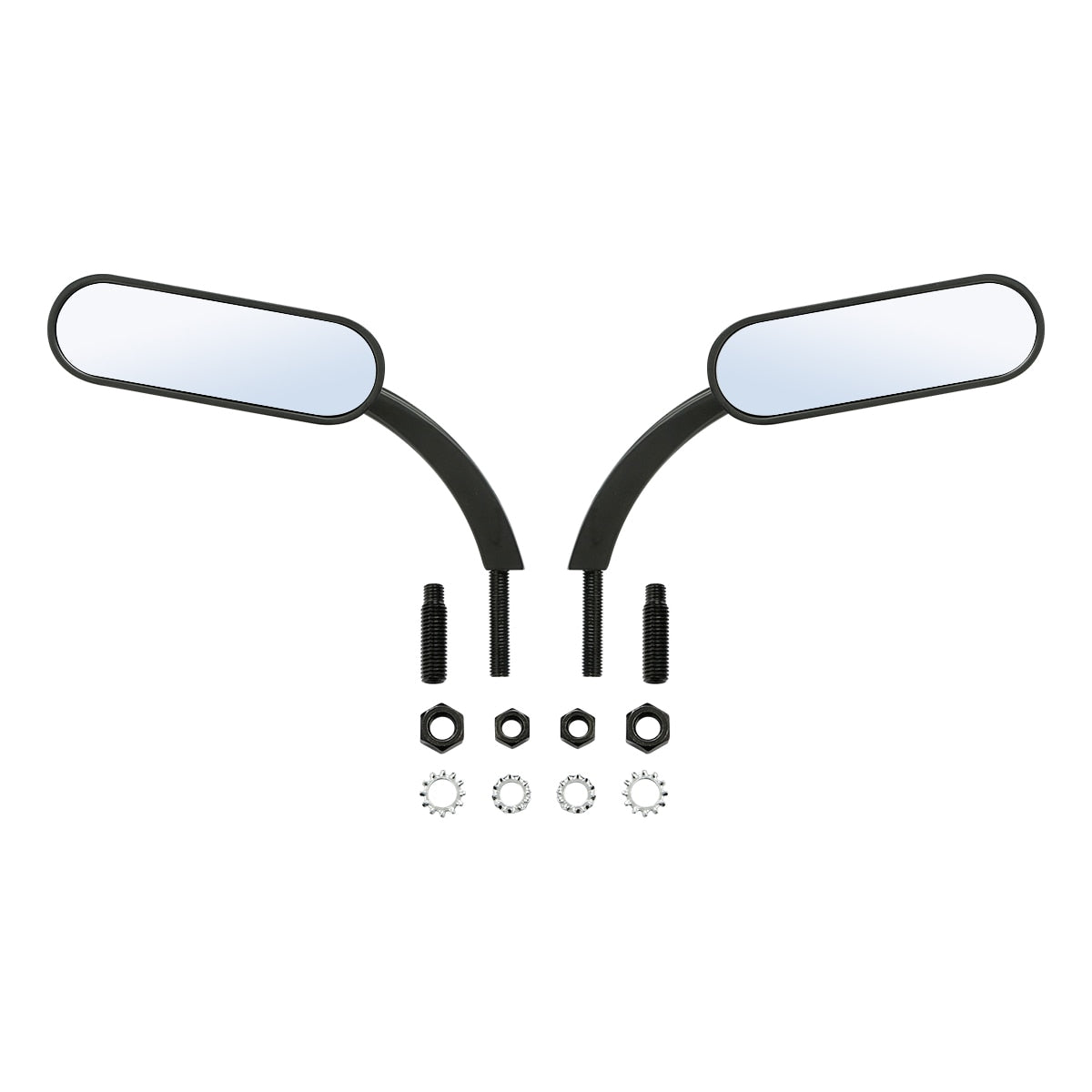 Voodoo Cycle House Custom Mini Oval Mirrors For Harley-Davidson & Custom Applications Heritage Softail Sportster Dyna Road King