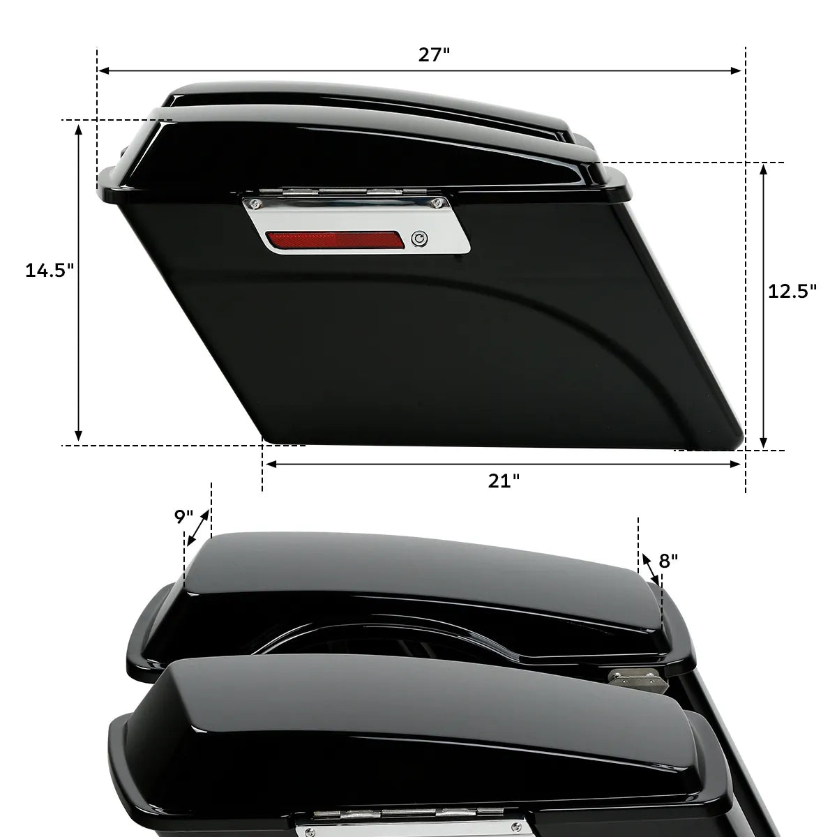 Voodoo Cycle House Saddlebags For Harley-Davidson Touring Models Road King Street Electra Glide 1994-2013