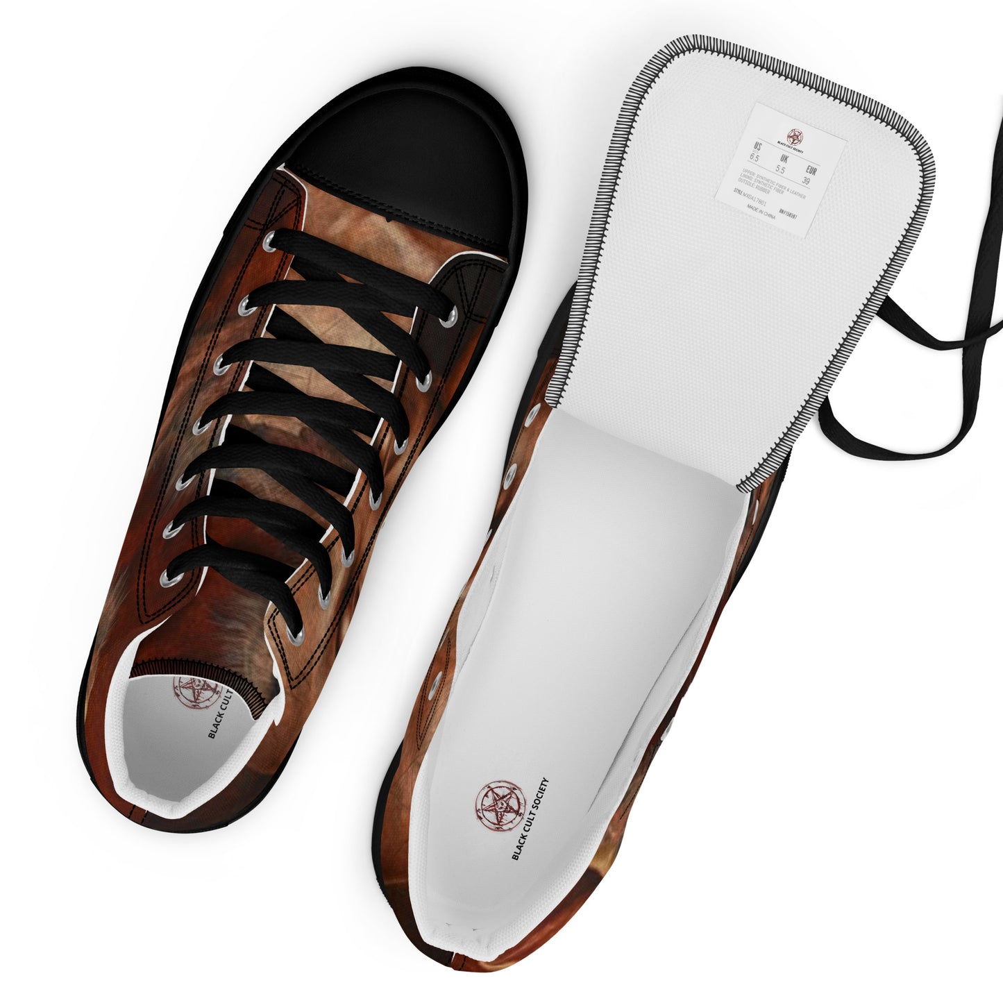 BLACK CULT SOCIETY - BIRD BRAIN Men’s high top canvas shoes
