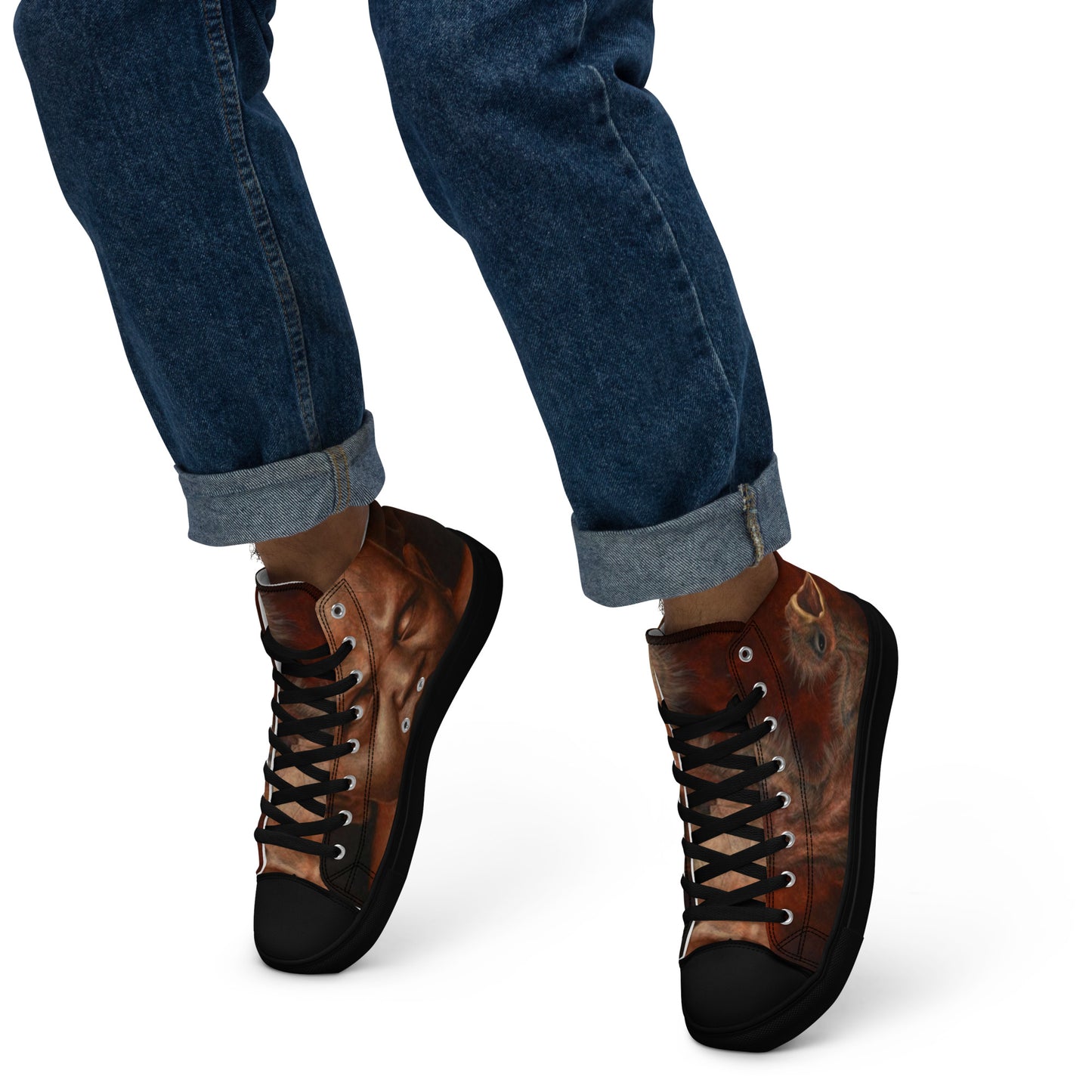 BLACK CULT SOCIETY - BIRD BRAIN Men’s high top canvas shoes
