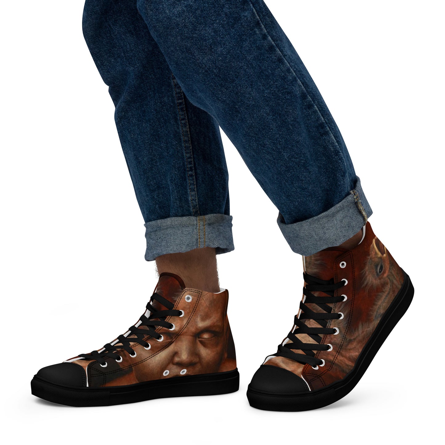 BLACK CULT SOCIETY - BIRD BRAIN Men’s high top canvas shoes
