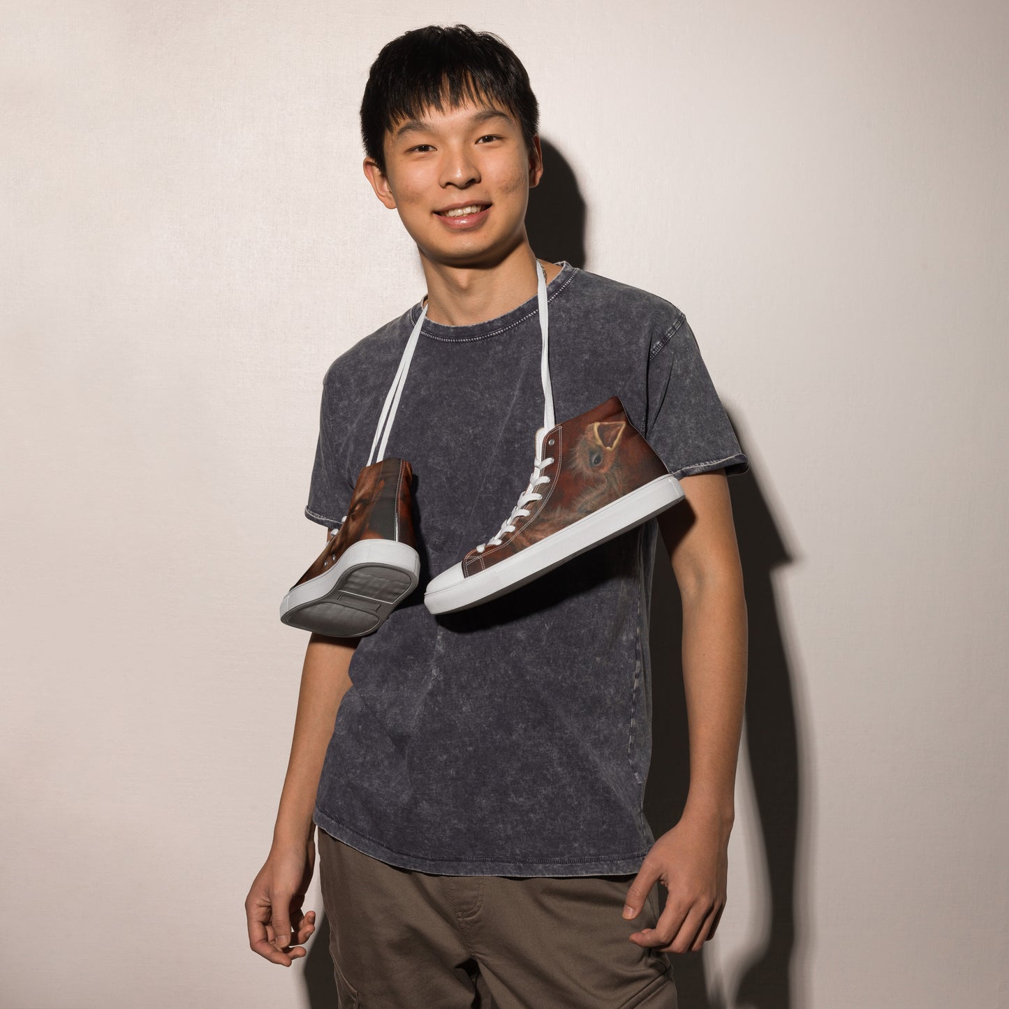 BLACK CULT SOCIETY - BIRD BRAIN Men’s high top canvas shoes