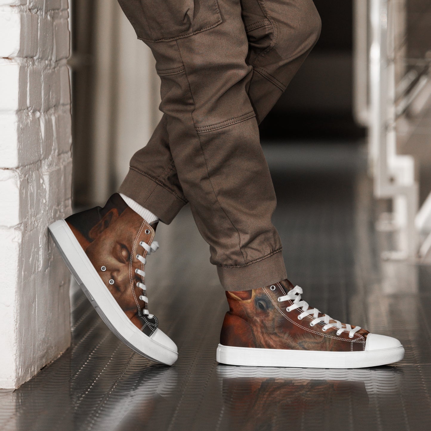 BLACK CULT SOCIETY - BIRD BRAIN Men’s high top canvas shoes