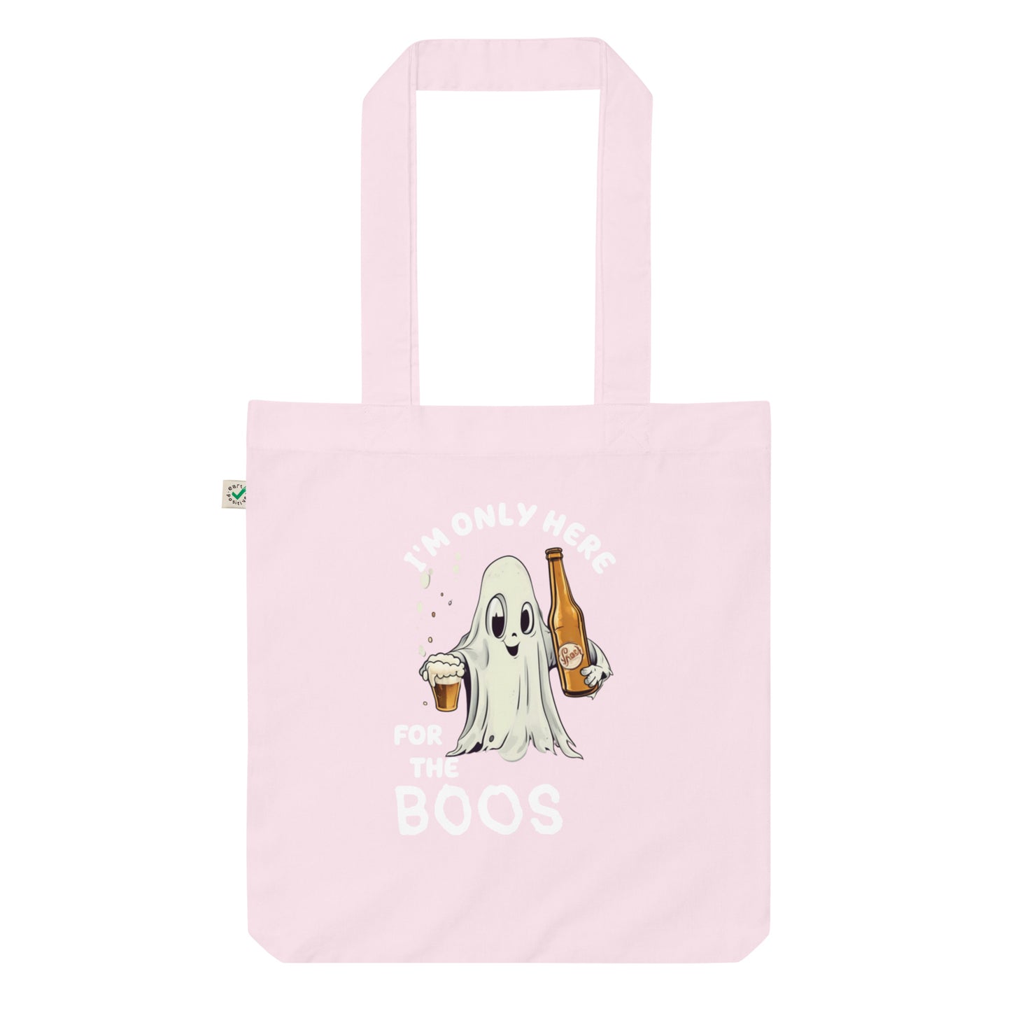HERE FOR THE BOOS Organic fashion tote bag