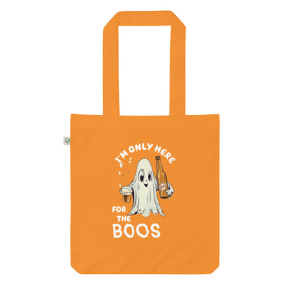 HERE FOR THE BOOS Organic fashion tote bag