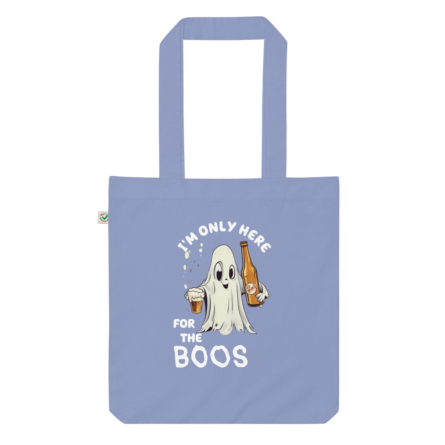 HERE FOR THE BOOS Organic fashion tote bag