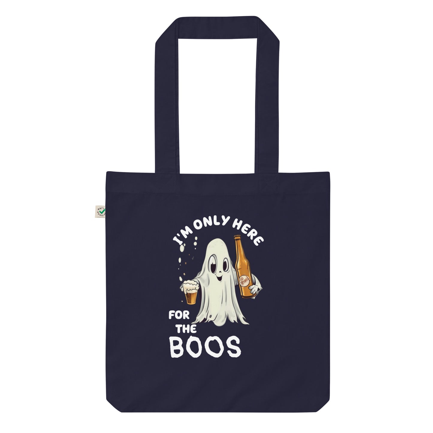 HERE FOR THE BOOS Organic fashion tote bag