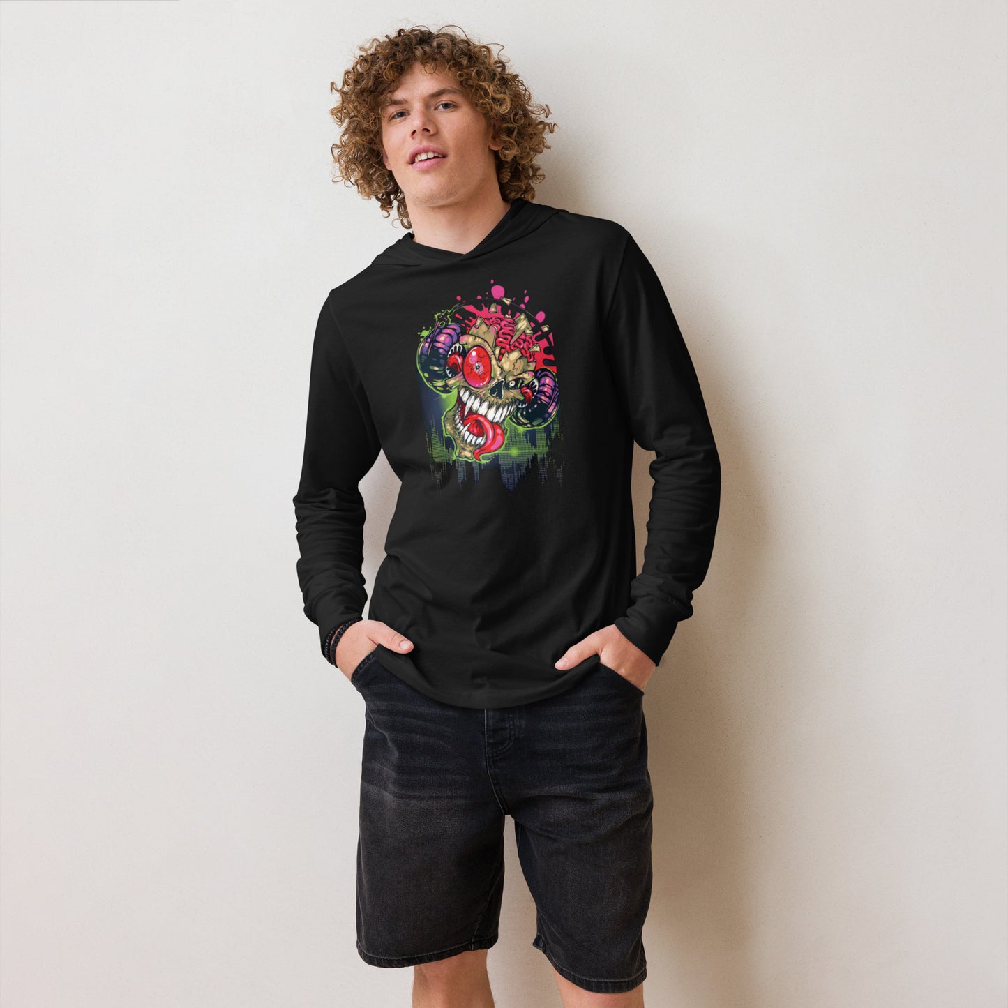 VOODOO MACHINE CO. Hooded long-sleeve tee
