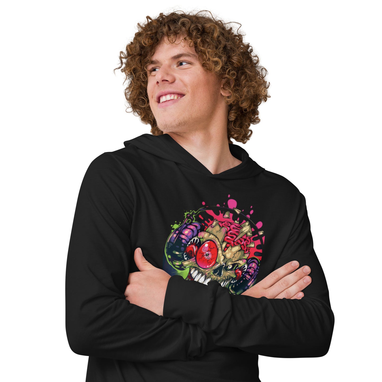 VOODOO MACHINE CO. Hooded long-sleeve tee