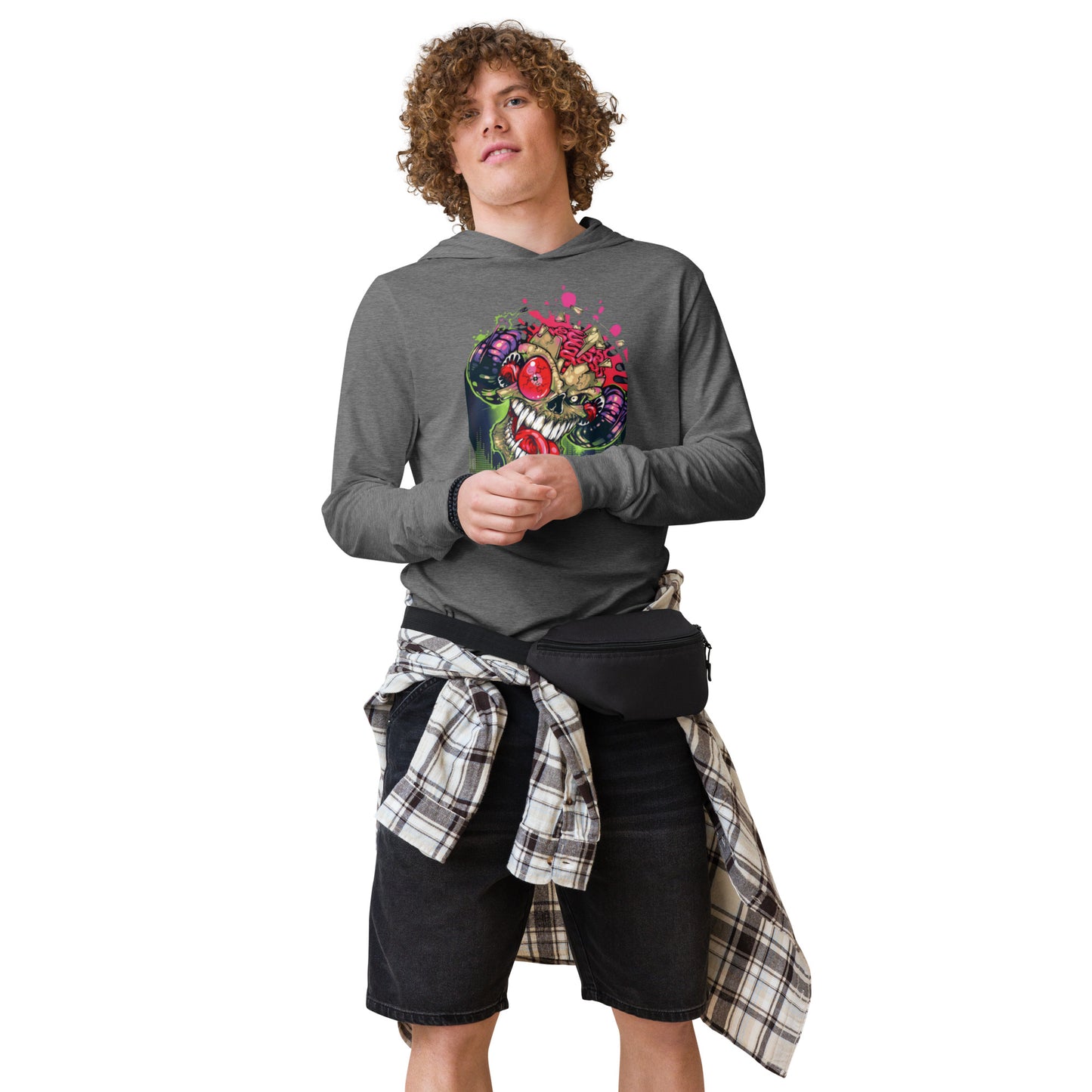 VOODOO MACHINE CO. Hooded long-sleeve tee