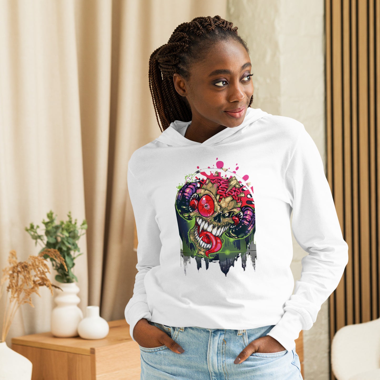 VOODOO MACHINE CO. Hooded long-sleeve tee