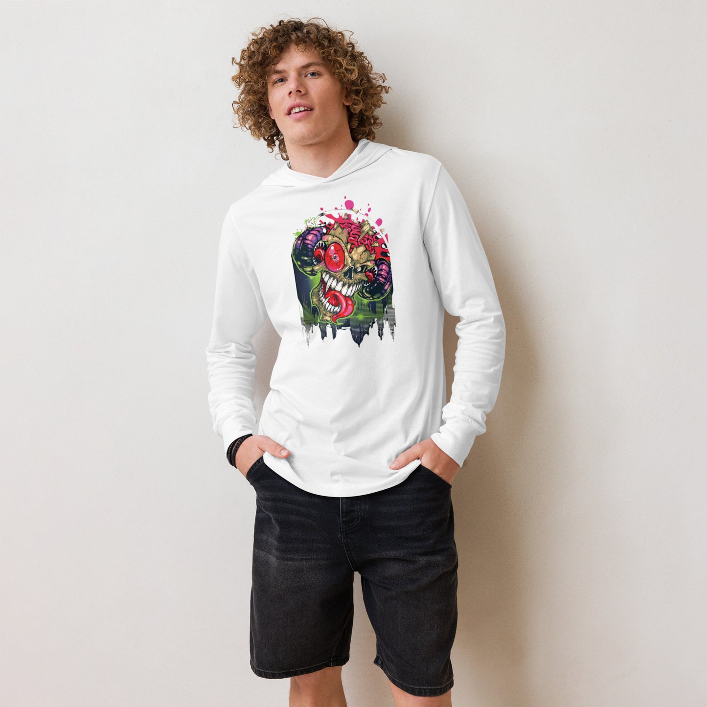 VOODOO MACHINE CO. Hooded long-sleeve tee