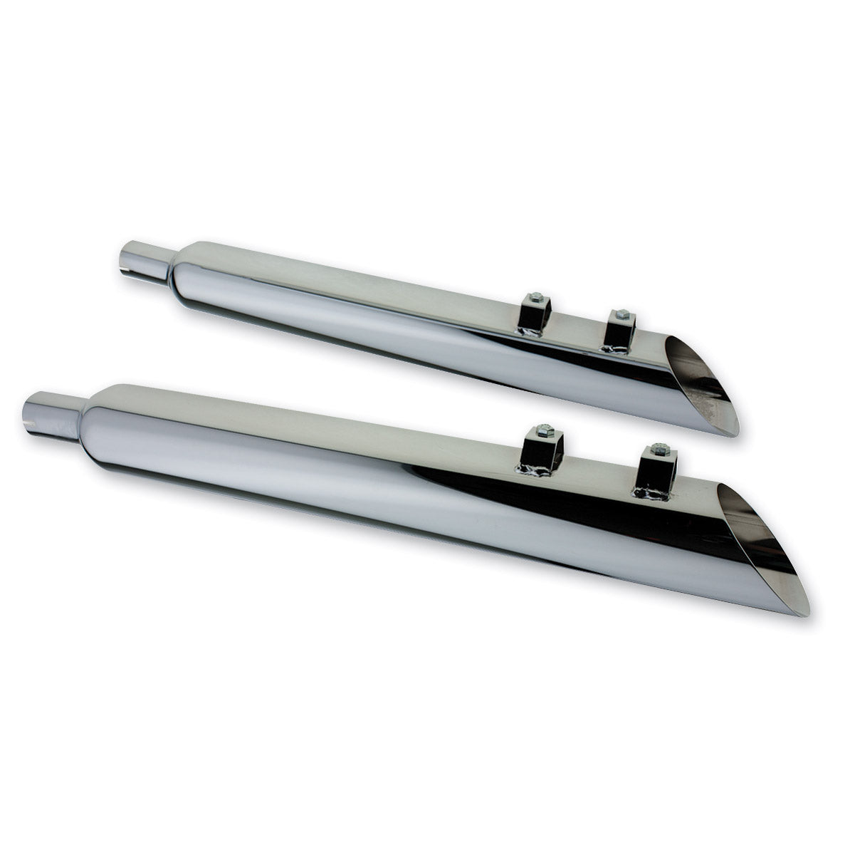 Chrome Harley-Davidson Reverse Angle Cut Chrome Slip-On Mufflers