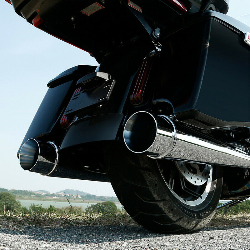 Voodoo Cycle House Custom 4" Chrome Megaphone Slip-on Mufflers For 1995-2016 Harley-Davidson Touring Models