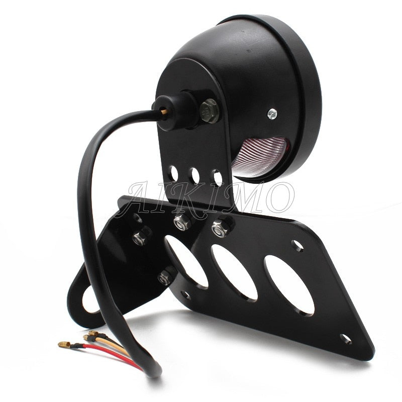 Voodoo Cycle House Custom Side Mount Tail Light With License Plate Bracket For Harley-Davidson - Indian - Custom Applications