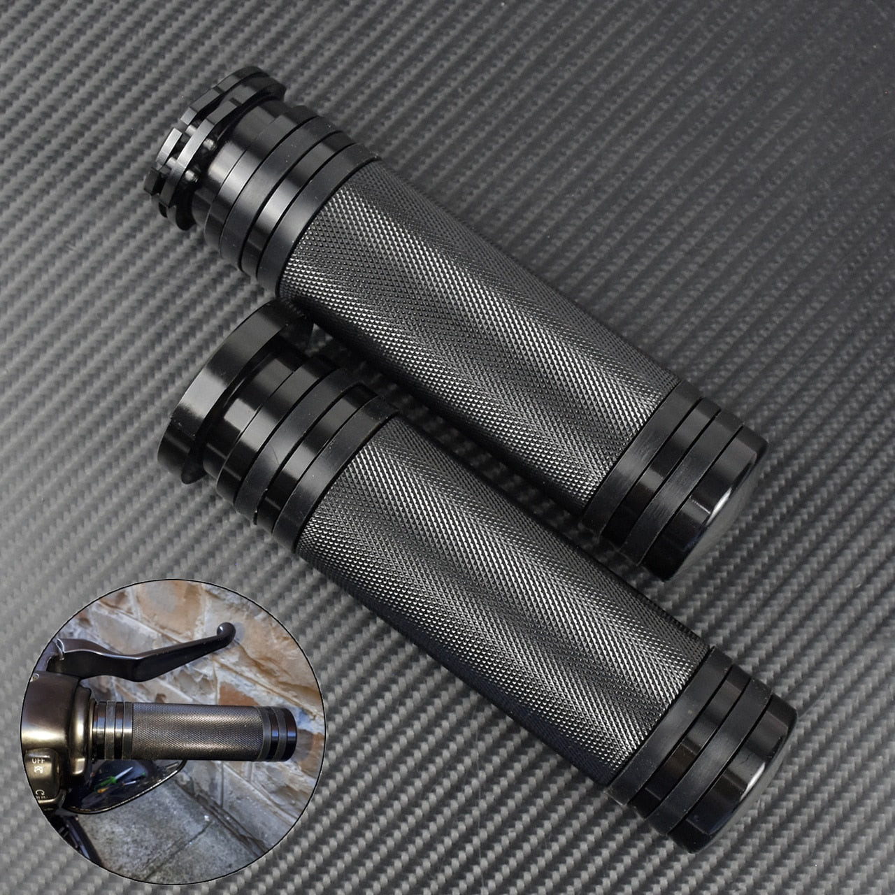 Voodoo Cycle House Custom Black Hand Grips For Harley-Davidson & Custom Applications